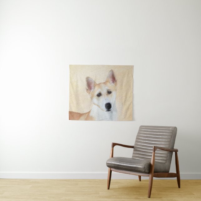 Tapete De Parede Canaan Dog Painting - Arte de Cachorro Original (In Situ (Horizontal))