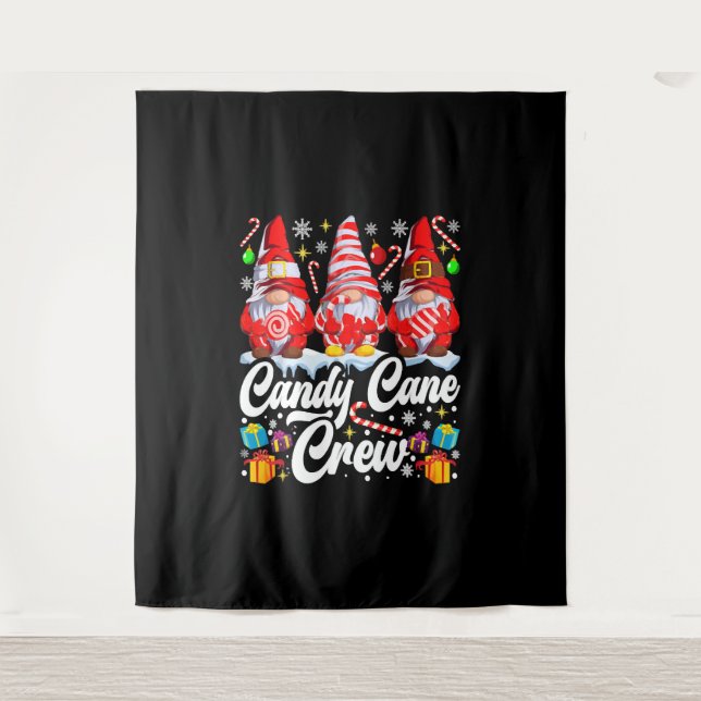 Tapete De Parede Candy Cane Crew Candy do Natal Gnomo (Frente)