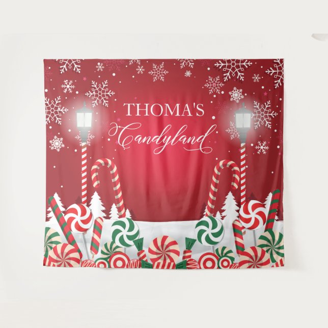 Tapete De Parede Candyland holidays christmas banner backdrop  (Frente (Horizontal))