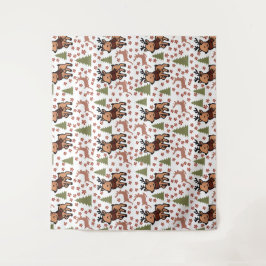 Tapete De Parede Caneca floral fofa de rena