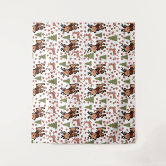 Tapete De Parede Caneca floral fofa de rena