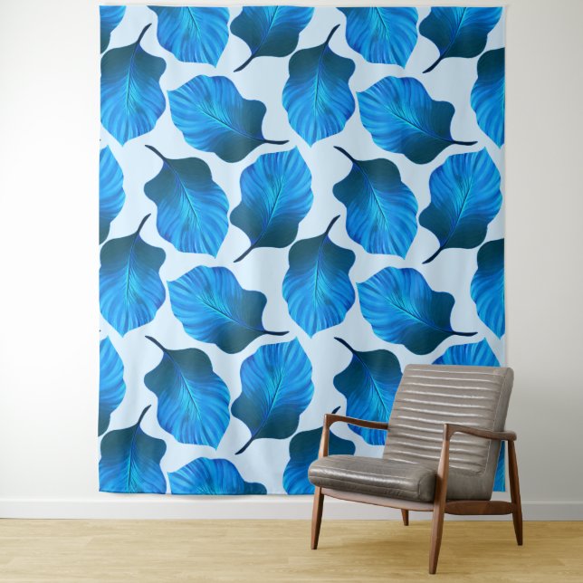 Tapete De Parede Canna Tropicanna Folhas Tropicais em Azul (In Situ)