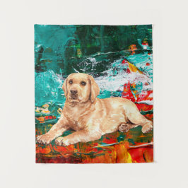 Tapete De Parede Cão Labrador Artístico Abstrato