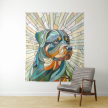 Cão rottweiler - arte mosaica