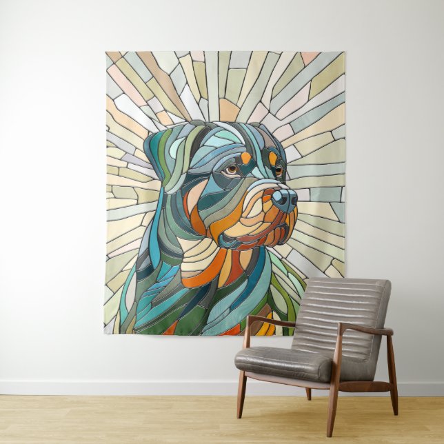 Tapete De Parede Cão rottweiler - arte mosaica (In Situ)