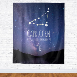 Tapete De Parede Capricorn   Têxtil de Astrologia Personalizado