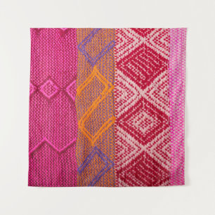 Tapete De Parede Captura de detalhes do tecido indiano com padrão