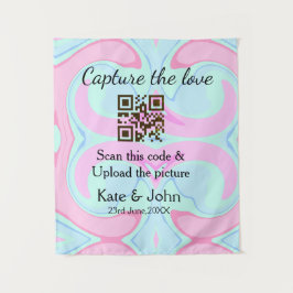 Tapete De Parede Capturar o amor adicionar QR scan mistura de rosa 