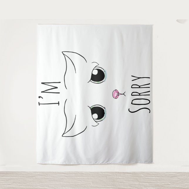 Tapete De Parede Cara de Gato Triste: Desculpe (Frente)