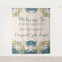 Tapete De Parede Caranguejo Banquete-Aquarela-Caranguejos Azuis, Ap