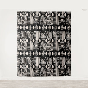Tapete De Parede Caribe Tribal Mudcloth: Preto, Branco,