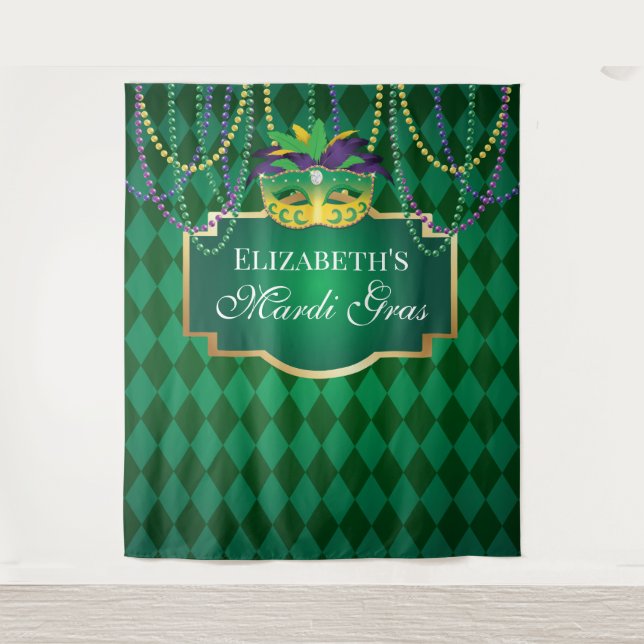 Tapete De Parede Carnival Mardi Gras Backdrop banner party (Frente)