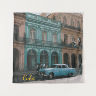 Tapete De Parede Carro Clássico Turquesa Antigo Havana Cuba Colonia