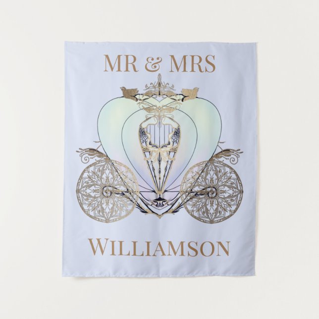 Tapete De Parede Carruagem de Conto de Fadas Personalizável  (Frente)