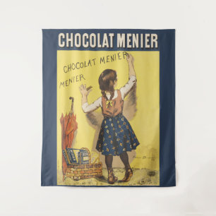 Tapete De Parede Cartaz de Arte da Garota Francesa Chocolat Menier