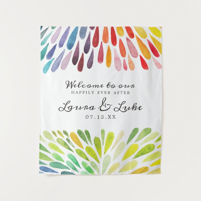 Tapete De Parede Cartaz de Casamento Arco-íris (Frente)