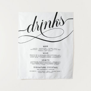 Tapete De Parede Cartaz de Menu de Bebidas de Casamento com Letra E
