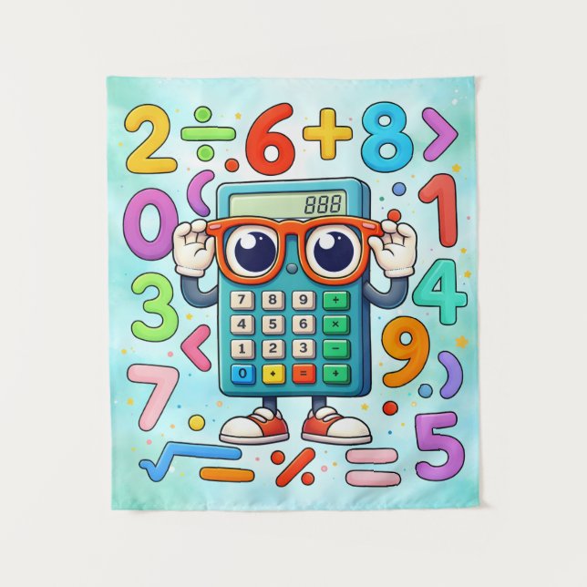 Tapete De Parede Cartaz de Números de Calculadora de Matemática Fof (Frente)