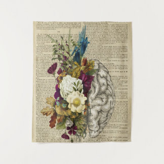 Tapete De Parede cartaz médico de anatomia floral do cérebro