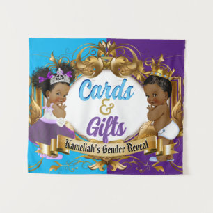 Tapete De Parede Cartões & Presentes Revelação de Gênero Roxo & Azu