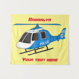 Tapete De Parede Cartoon de helicóptero do Departamento de Polícia