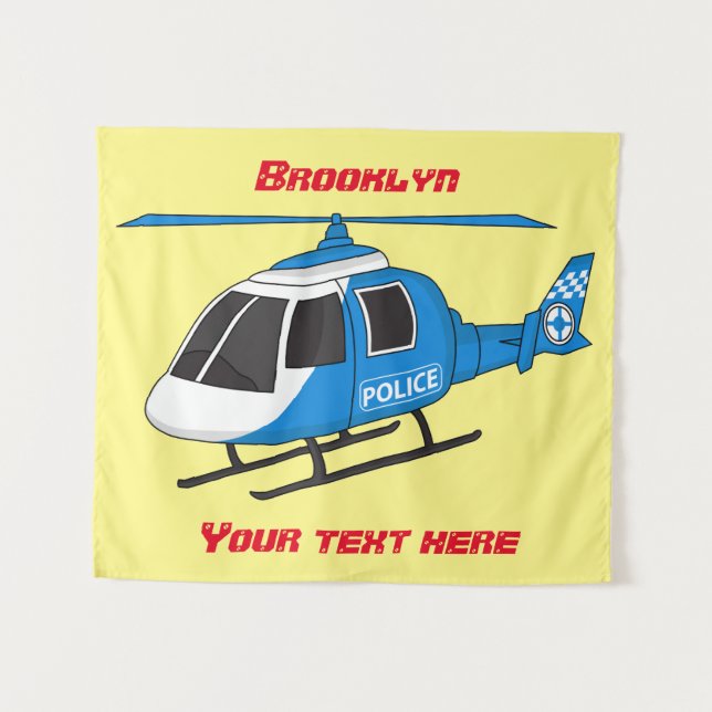 Tapete De Parede Cartoon de helicóptero do Departamento de Polícia (Frente (Horizontal))