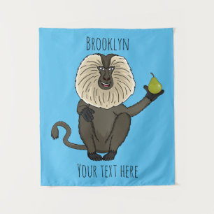 Tapete De Parede Cartoon macaco macaco-cauda-leão engraçado