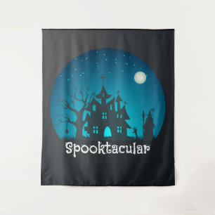 Tapete De Parede Casa Azul e Negra Assaltada Spooktacular
