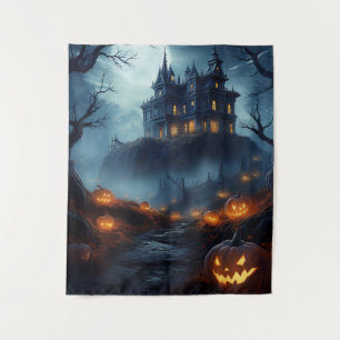 Tapete De Parede Casa De Halloween Assaltada Spooky Em Um Morro