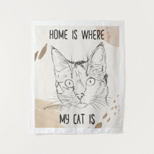 Tapete De Parede Casa É Onde Meu Gato Está, Casa É Onde Gato Est