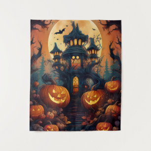 Tapete De Parede Casa e Trilha Assombrada de Halloween Assustador