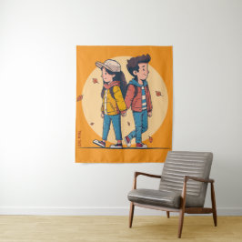 Tapete De Parede Casal com as mãos caminhando juntas no outono