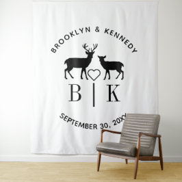 Tapete De Parede Casal Deer Monograma Rustic Country Wedding