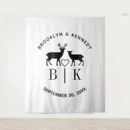 Tapete De Parede Casal Deer Monograma Rustic Country Wedding