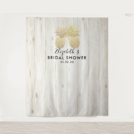 Tapete De Parede Casal Pineapple Dourado para proteção de fotos do 