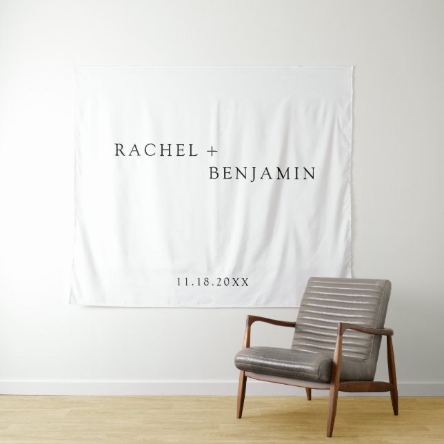 Tapete De Parede Casamento branco preto simples tradicional minimal (In Situ (Horizontal))