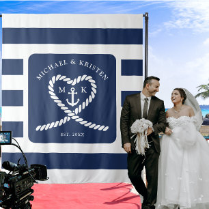 Tapete De Parede Casamento de Âncora Coração de Coração com Corda A