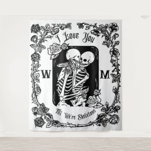 Tapete De Parede Casamento de Esqueleto Personalizado Eu Te Amo At