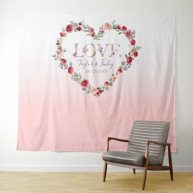 Tapete De Parede Casamento De Fundo Selfie De Amor Com Gradiente Ro (In Situ (Horizontal))