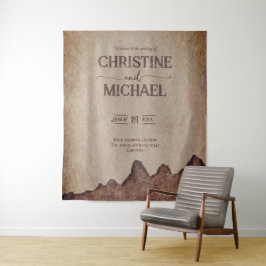 Tapete De Parede Casamento de montanhas castanhas com papel rústico