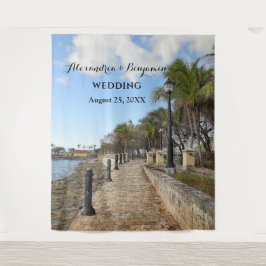 Tapete De Parede Casamento de Palmeiras Tropicais Foto Booth Fundo