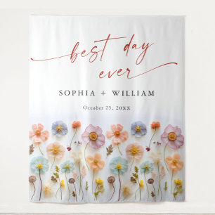 Tapete De Parede Casamento de Pastel Pink Boho Wildflower