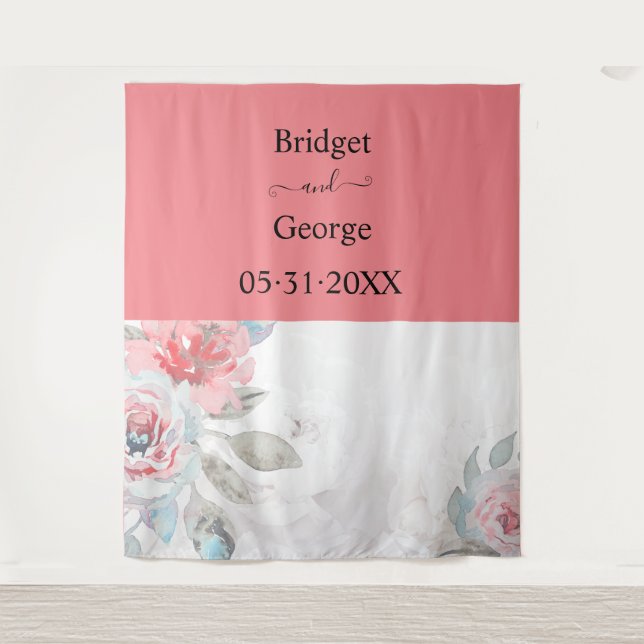 Tapete De Parede casamento do apricot abstrato peony rosa (Frente)