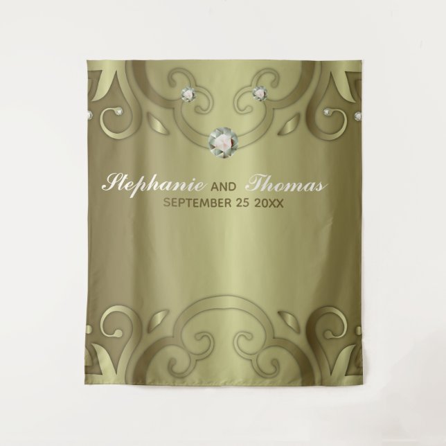Tapete De Parede Casamento Dourado vitoriano e legante luxuoso (Frente)
