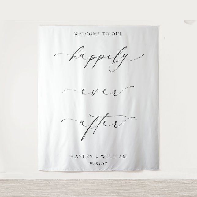 Tapete De Parede Casamento Ellesmere Bem-vindo para Sempre Feliz (Frente)