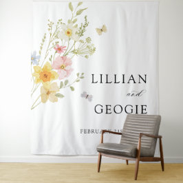 Tapete De Parede Casamento Moderno Elegante de Flores Silvestres na