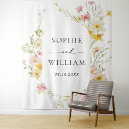 Tapete De Parede Casamento Moderno Elegante de Flores Silvestres Pr