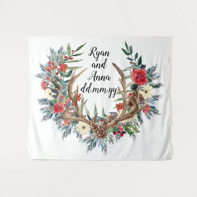 Tapete De Parede Casamento no inverno Para Trás, Foto De Natal Boot (Frente (Horizontal))