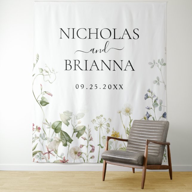 Tapete De Parede Casamento no Jardim Floral Boho de Flores Silvestr (In Situ)