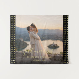 Tapete De Parede Casamento personalizado com bolinhas douradas e pr
